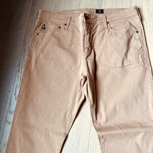 Ag Adriano Goldschmied Slim Straight Jeans in Light Tan